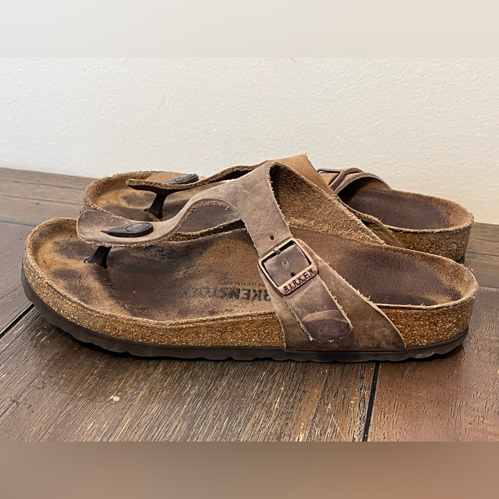 Birkenstock Brown Suede Thong Sandals